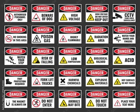 Danger Sign With Warning Text Danger Label Stock Vector Adobe Stock
