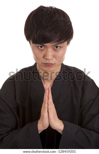 Asian Man Martial Art Salute Pose Stock Photo 128459201 Shutterstock