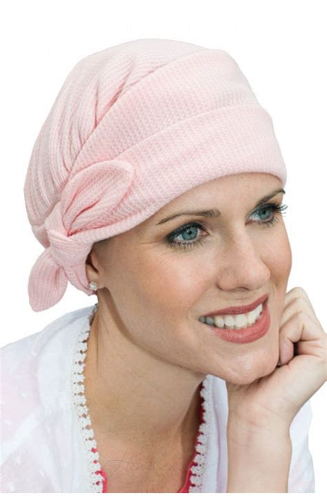 a soft cap with a bow detail on the side chemo head scarf chemo hat hut hats for cancer