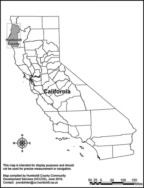 Map State Of California Humboldt County Highlighted 2010 Download