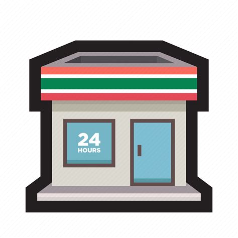 24 Hours 711 Convenience Food Mart Mini Store Icon Download On