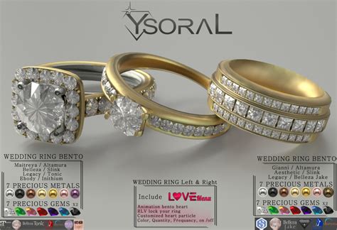 Second Life Marketplace Bento Ysoral Luxe Wedding Set Ring
