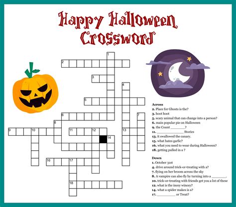 5 Best Images Of Halloween Puzzles Printable Easy Halloween Crossword