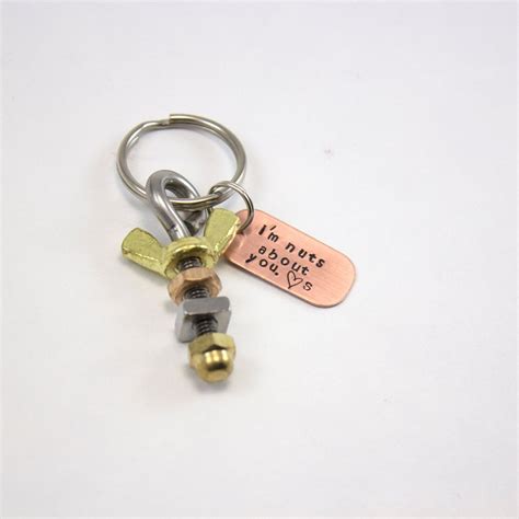 Maybe you would like to learn more about one of these? Valentine Personalized Gift for Him Mens Keyring Nuts about | Etsy | Personalized valentine ...