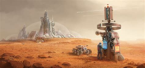 Tons of awesome interstellar wallpapers to download for free. Personal Painting - Mars station, Alexey Shugurov on ...