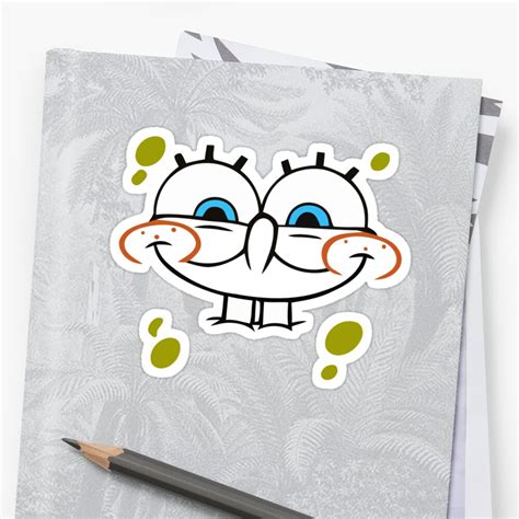Spongebob Excited Face Stickers By Phunknomenon Redbubble