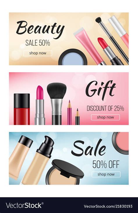 Banners Of Cosmetics Design Template Vector Image On Vectorstock Shop