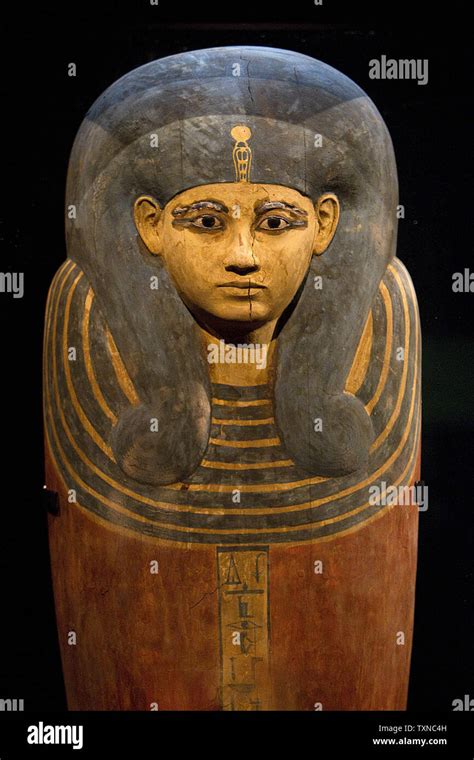 The Coffin Of Queen Meritamun Stands On Display At The King Tut