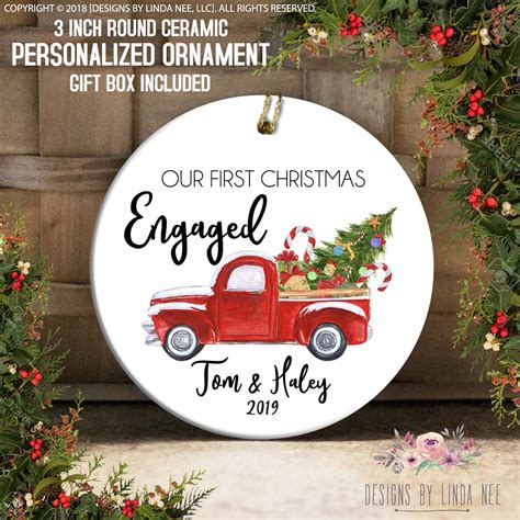 Engagement Ornament Engaged Ornament Mr and Mrs Ornament Just Engaged Ornament Custom Engag ...
