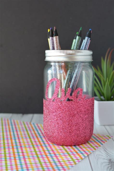 Diy Glitter Mason Jar For Tealight Candles Pencils And More
