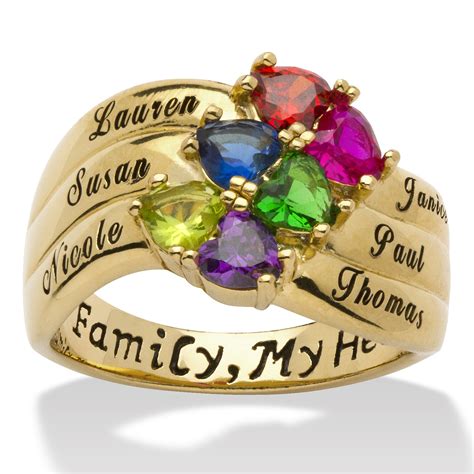 18k Gold Over Sterling Silver Heart Shaped Birthstone Personalized