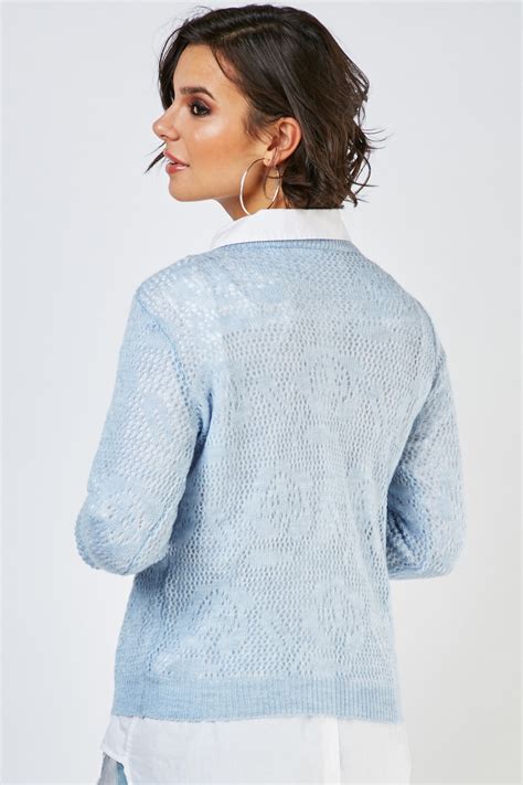 Light Blue Loose Knit Sweater Just 3