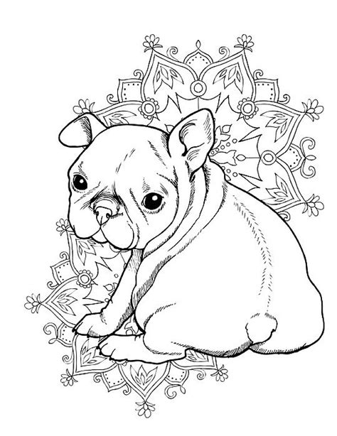 Grab some crayons, markers, or colored pencils whatever you prefer and get ready to get creative. French Bulldog Puppy by Cindy Elsharouni | Dog coloring ...