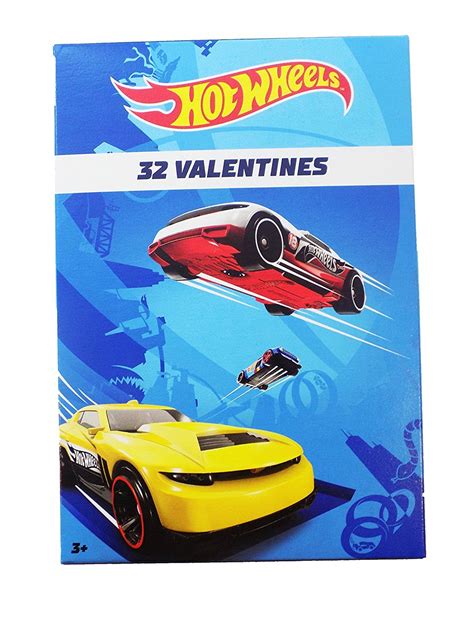 Hot Wheels 32 Valentines Cards