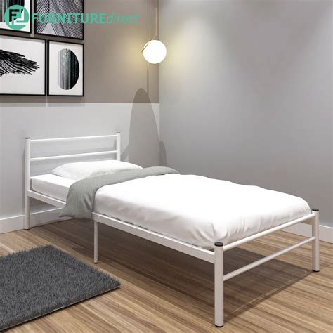 Steel single bed/katil bujang hostel/asrama. Furniture Direct LILY single size metal bedframe/ katil ...