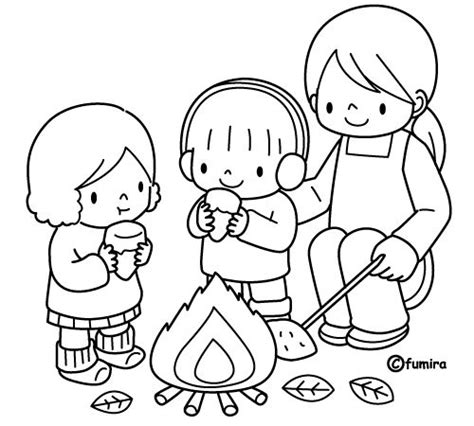 為孩子們的著色頁 bonfire free coloring pages