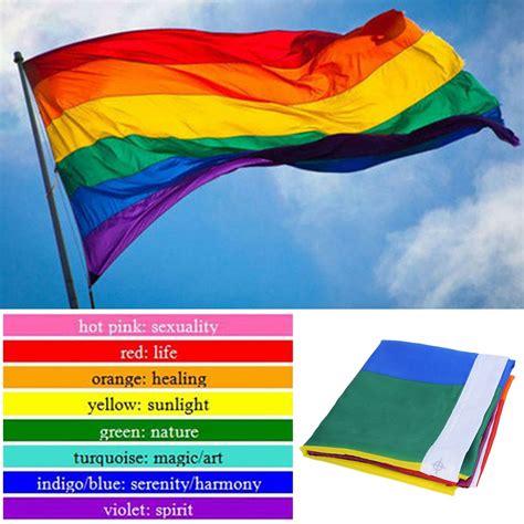 Acronimo per riferirsi a persone con un orientamento sessuale. 1 Piece 90*150cm LGBT Flag For Lesbian Gay Pride Colorful Rainbow Flag For Gay Home Decor Gay ...