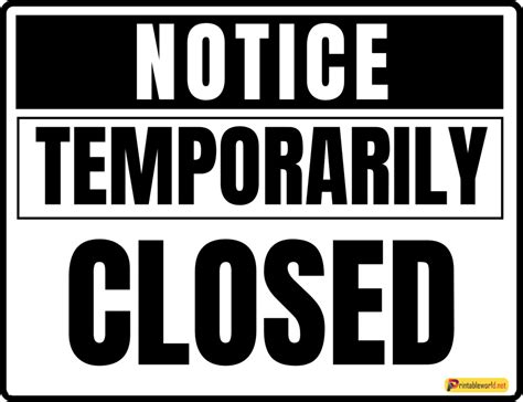 10 Temporarily Closed Sign Printable World