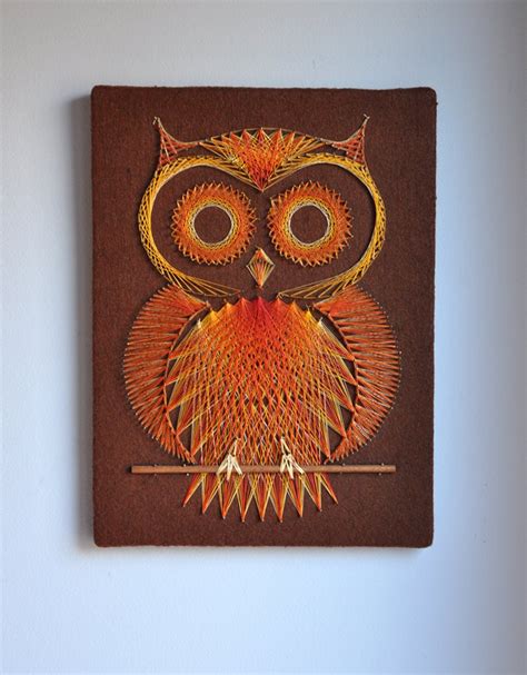 Retro Owl String Pin Art