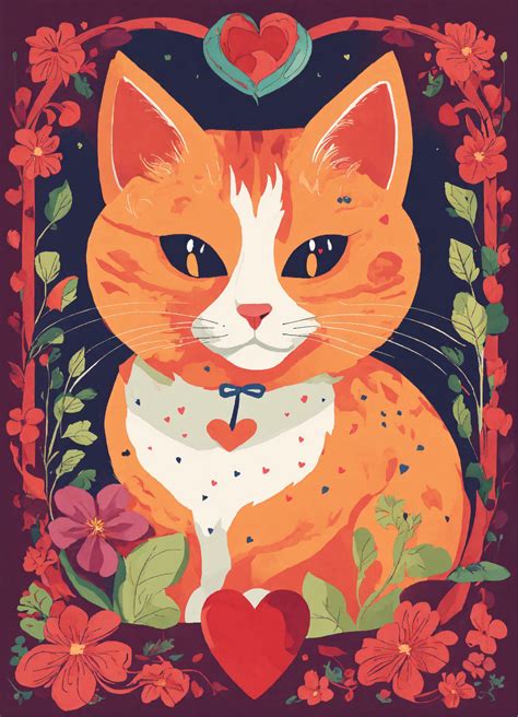 Lexica - Purrs for hearts, illustration, logo, flat color