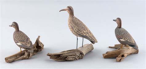 Lot Three James Lapham Miniature Bird Carvings Dennis Port