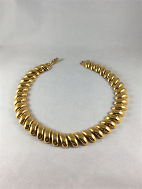 Napier Gold Plated Choker Necklace 16 12” Solid Heavy Chokers Gold