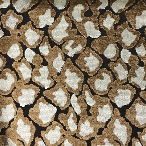 Hendrix Leopard Pattern Cut Velvet Upholstery Fabric By The Yard