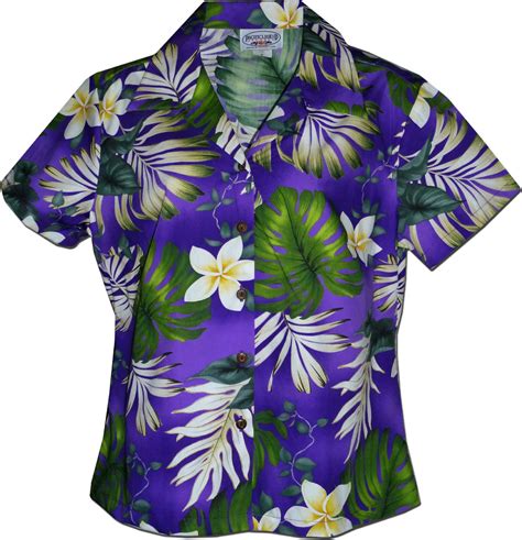 348 3688 Purple Pacific Legend Ladies Fitted Hawaiian Shirt