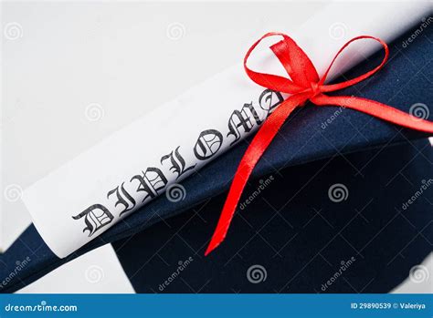 Graduation Hat And Diploma Stock Image Image Of Copy 29890539