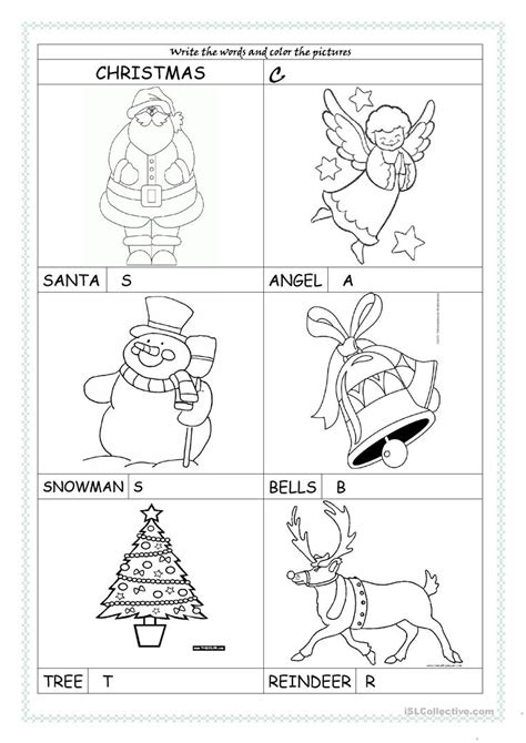June 12, 2017december 17, 2014 by aimée. Christmas Vocabulary worksheet - Free ESL printable ...