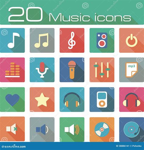 Music Icons Set Stock Vector Illustration Of Silhouette 38886141