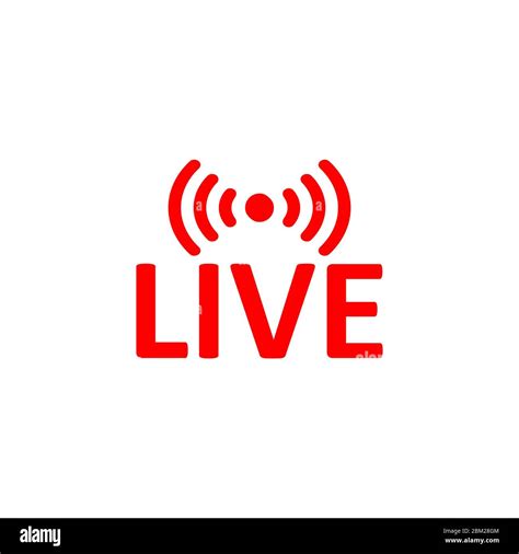 Live Stream Sign Red Symbol Button Of Live Streaming Broadcasting