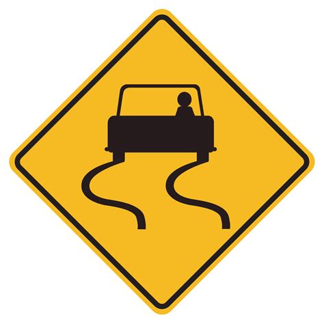 Slippery Road Sign Vector Art Icons And Graphics For Free Download