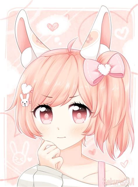 Pink Bunny By Nekuchi On Deviantart Chibi Deviantart Bunny Girl Pink
