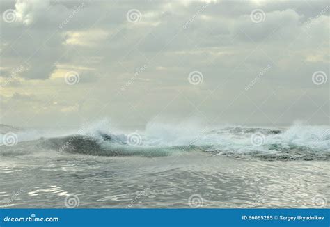 Powerful Ocean Waves Breaking Wave On The Surface Of The Ocean Stock
