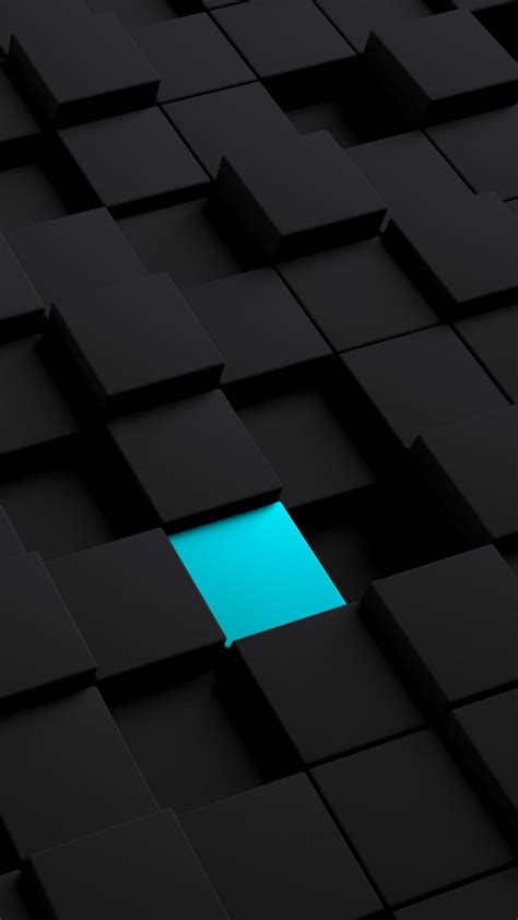 3d Cubes Structure Black Blue Hd Wallpaper 1080x1920