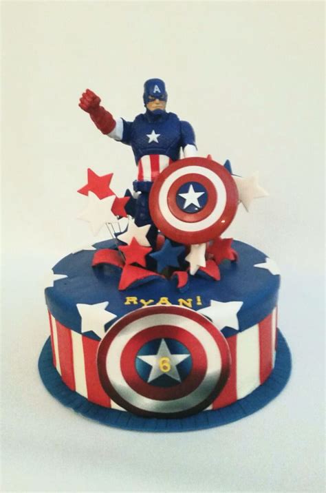 My youngest son currently loves anything he sees with marvel superheroes. Marvels Captain America birthday cake by Your Hunny's ...