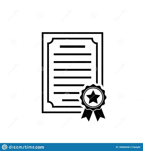 Certificate Icon Achievement Award Diploma Symbol Stock Vector