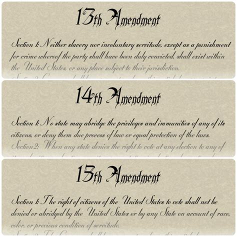 These Are The 13th 14th And 15th Amendments Of The Constitution Made