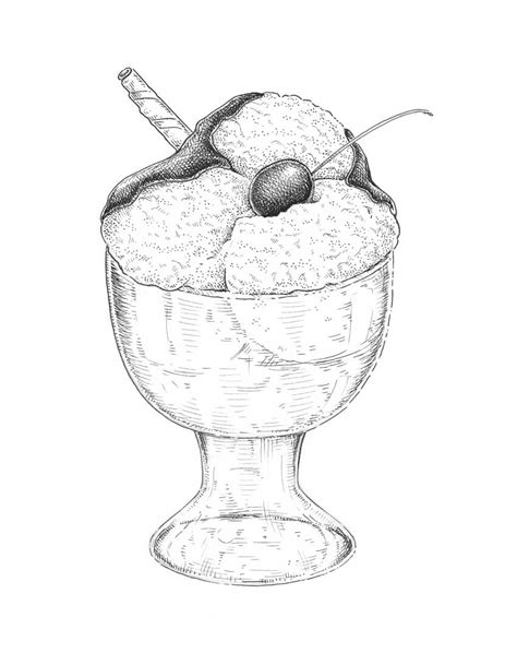 Ice Cream Background Drawn