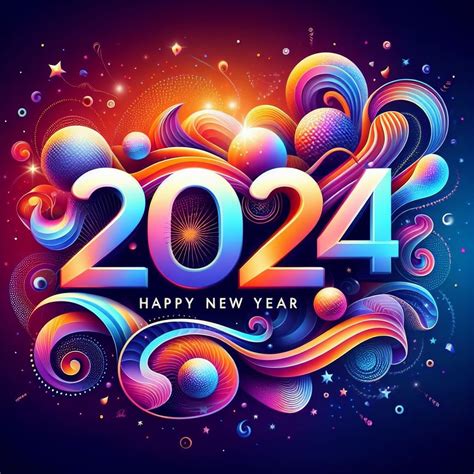 Download New Year 2024 Colorful Royalty Free Stock Illustration Image