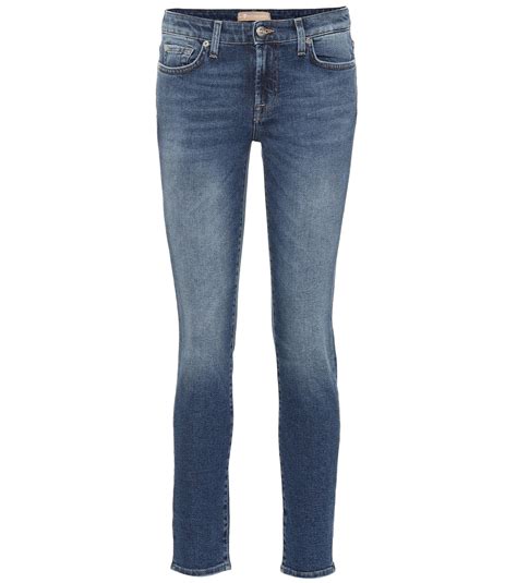 For All Mankind Denim Pyper Cropped Mid Rise Skinny Jeans In Dark