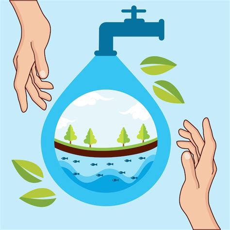 Premium Vector Vector Illustration Of Save Water