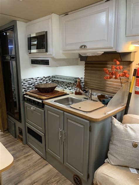 Test fitting and adding a backsplash. RV after | Kitchen cabinets, Kitchen, Home decor