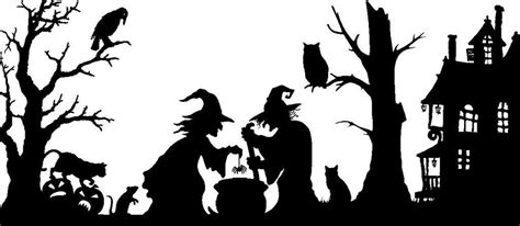 20 Black Halloween Silhouette Scene