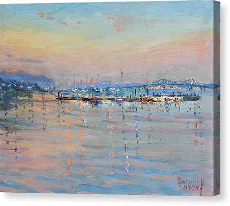 Sunset In Piermont Harbor Ny Canvas Print Canvas Art By Ylli Haruni
