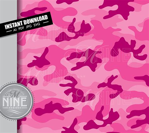 Pink Camouflage Pattern Seamless Repeatable Camouflage Svg Etsy