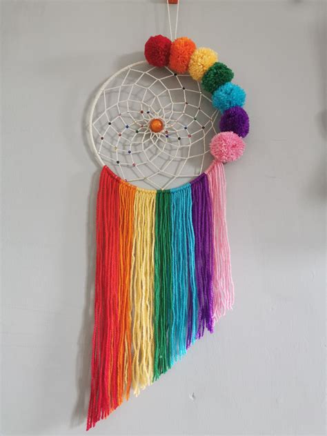 Rainbow Dream Catcher Diy Diy Filtro Dos Sonhos Artesanato Com