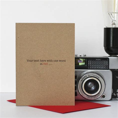 Personalised Text Card By Adam Regester Design