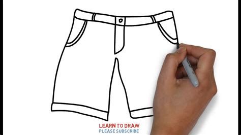 Easy Step For Kids How To Draw A Mens Shorts Youtube